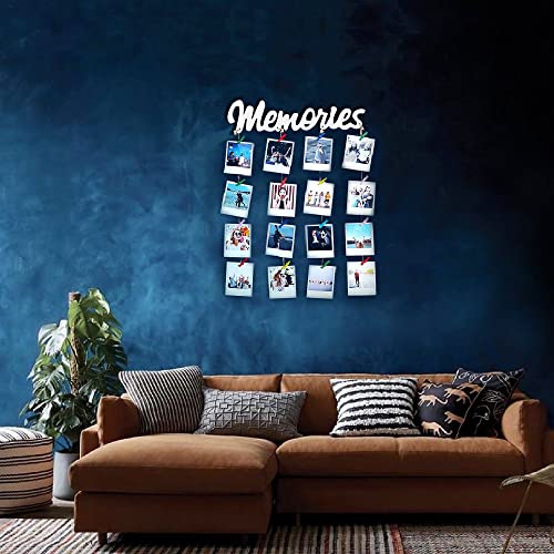 Image of VAH White Memories Picture Frames Collage Photo Hanging Wood Rustic Frames for Wall Decor, Home, Bedroom, Living Room, Gallery, Cafe, Decoration Items