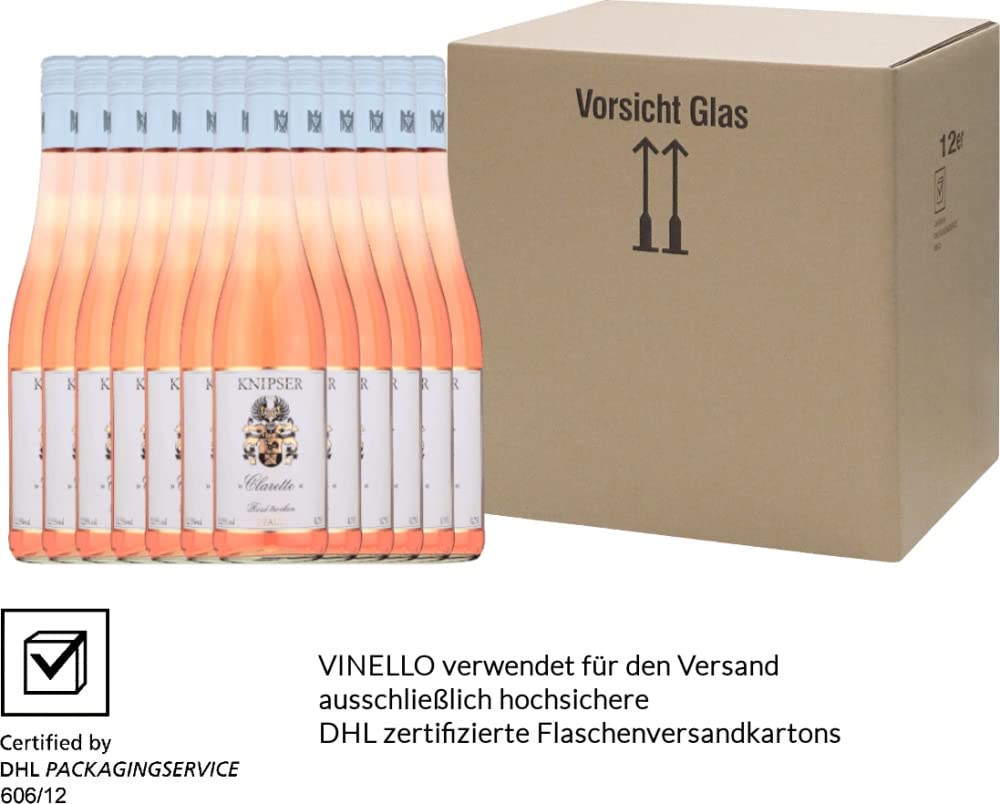 Clarette Rosé von Knipser - Rosémwein 12 x 0,75l VINELLO - 12er - Weinpaket inkl. kostenlosem VINELLO.weinausgießer