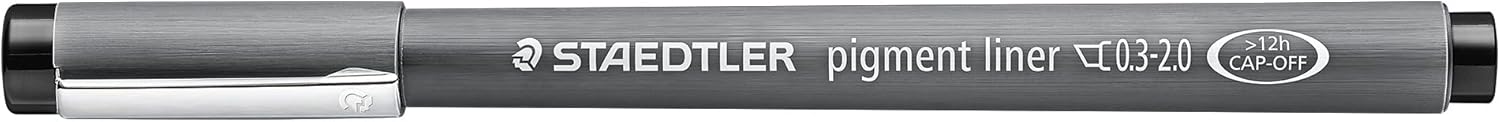 Staedtler Pigment Liner, Fineliner Pen for Drawing, Drafting, Journaling, 2mm, Black, 308 C2-9
