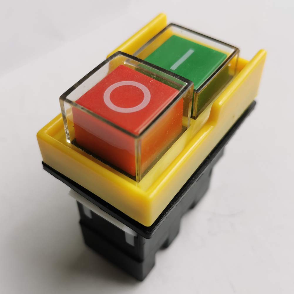 KEDU KJD20-2 Interruttore a Pulsante Elettromagnetico 4 Pin Impermeabile on/off Interruttori a Pulsante con protezione da sovraccarico per utensili elettrici macchina attrezzatura 250V 10(8)A