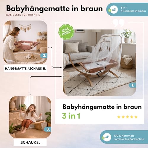Hamac avec structure en bois et chaise suspendue de balcon
