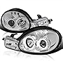 SPEC-D TUNING Halo Chrome Housing Clear Lens Projector Headlights Compatible with 2000-2002 Dodge Neon, 2000-2002 Plymouth Neon Left + Right Pair Headlamps Assembly