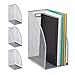 Produktbild Relaxdays 4 x Stehsammler Metall, DIN A4, Stehordner breit, Mesh, Zeitschriftensammler Büro, HBT: 32 x 16 x 24,5 cm, Silber