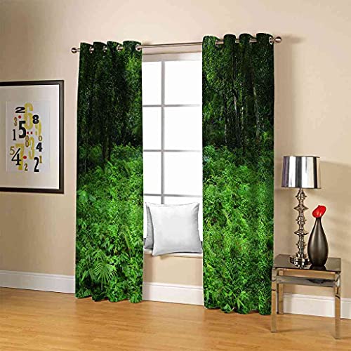 Rideau chambre occultant à oeillets jungle verte 3D 200x160 cm - 5