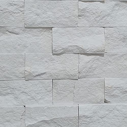 Image of Limra White Limestone Split Face 300x300mm Matt Decorative Wall Tile - 1 Tile (30x30cm)