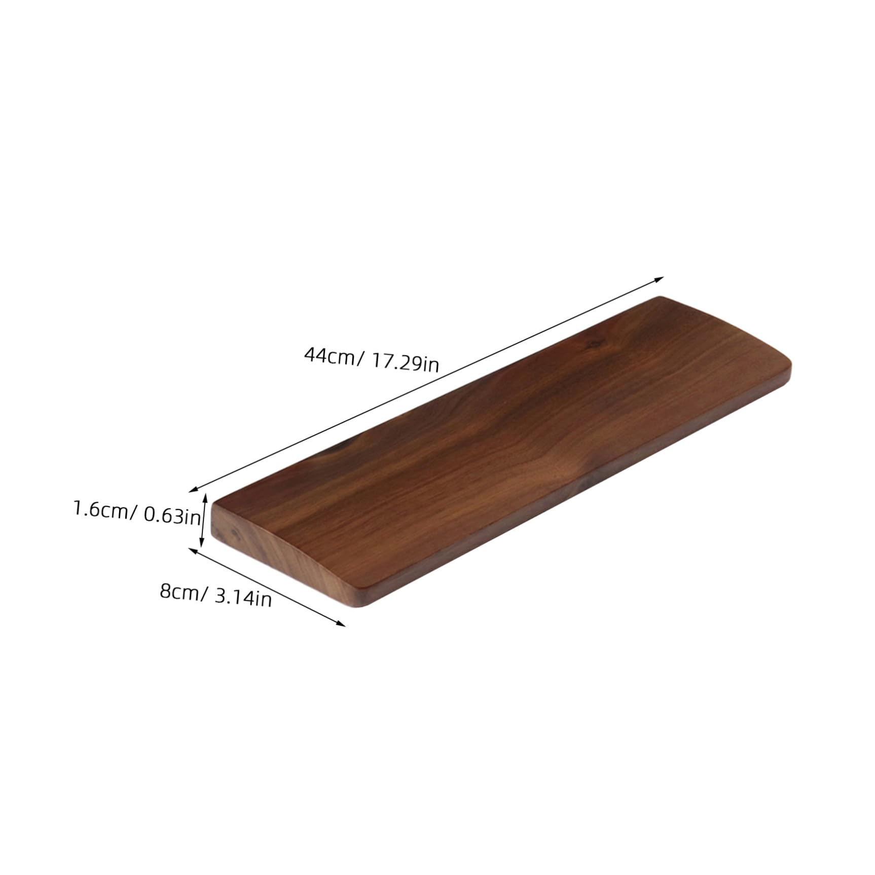 TEHAUX Ergonomische Tastatur mit Natürlicher Holzstruktur aus Walnussholz Handgelenkauflage 440x80mm und Komfortabler Handgelenkstütze für Büro und Gaming