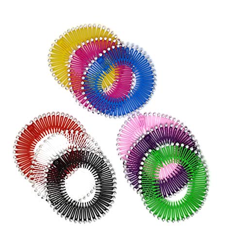 Flexible Stretch Comb Headband Accessories - 9 pieces Circular Zig Zag Head Sport
