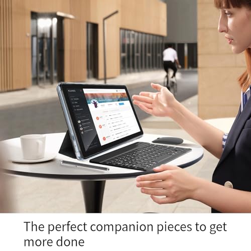 Image of TUOHAITIME Android 15 Tablet, 10inch Tablet Bundle with Keyboard Case, Blue | 12GB+64GB+1TB Expand, Stylus Pen, Octa-core CPU, Dual Camera, WiFi6, 6000mAh Battery+18W Fast Charge, Support Face Unlock,