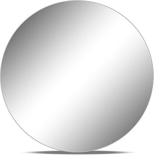 WGV - Placa de espejo redonda grande de 14 pulgadas de diámetro, 0.177in de grosor, bordes lijados sin marco, bandeja gruesa de calidad, centro de