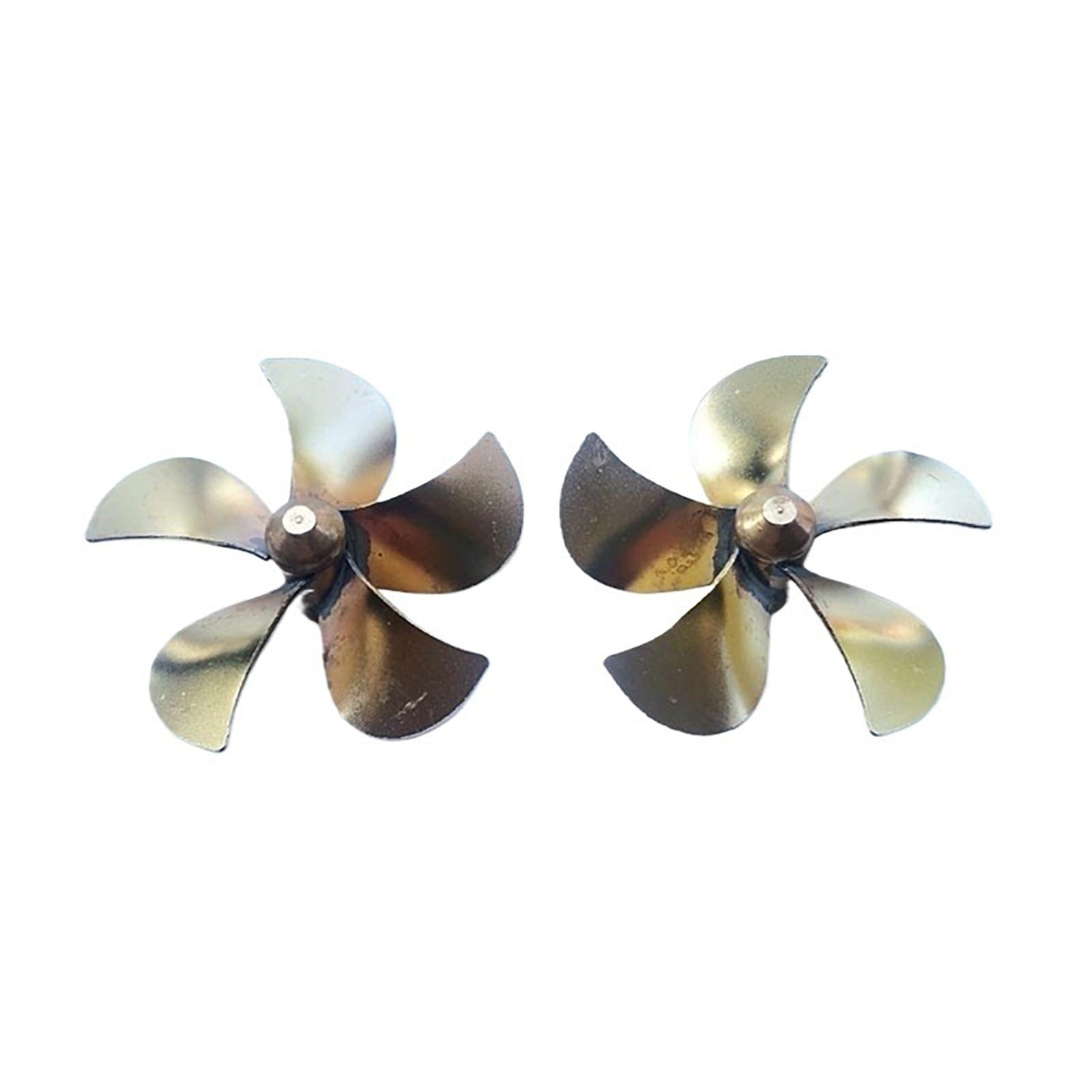 RC Boat 50mm 5 Blade Brass Nozzle Propeller Pair For RC Tugboat Models CW And CCW M4 Shaft Tin Soldered RC Marine Accessories
