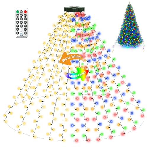 litogo Lichterkette Weihnachtsbaum mit Ring, 2M 16 Stränge 400LED...