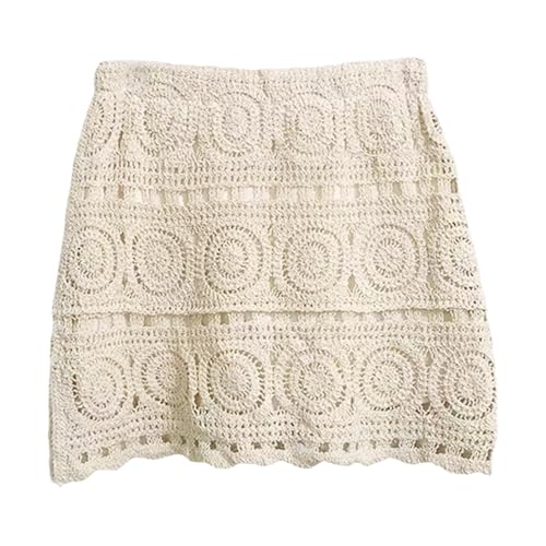 Qianly Stylish Crochet Skirt for Women's Summer Wardrobe White