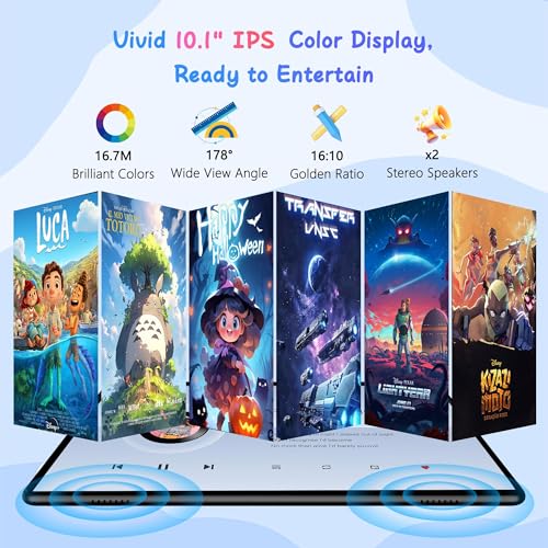 Image of HAOVM Tablet 10 inch, 4G SIM Unlocked, Android 15 Tablet with SIM Card Slot, IPS Touch Screen, 2.0GHz Fast Processor,3GB+32GB+TF Expand,2.4G /5GHz WiFi,5000mAh, GPS, Purple case