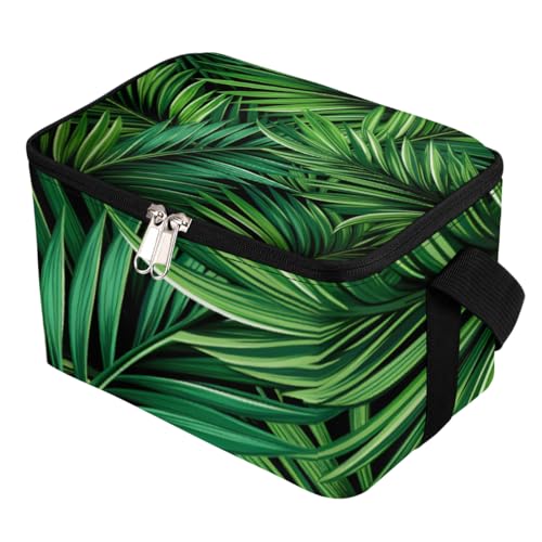 GzLeyigou Lunch Bags for Women Men 9 Cans,Tropical Palm Leaves Hot & Cold Food Delivery Bag Insulated Grocery Bag Insulated Lunch Box Poppy Leaf Cooler Bag for Office Work Picnic Beach