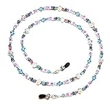 Aquamarine Austrian Crystal Confetti Beaded Eyeglass Chain