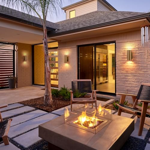 Image of Modern Outdoor Wall Light 2 Packs Up and Down Lights, 7 inch Gold Exterior Light Fixture for House Porch Patio Garage