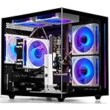 WIWB Gaming PC Desktop Ryzen 7 5700X, GeForce RTX 5060, 32G DDR4 RAM, 1TB NVME SSD, Prebuilt Tower Computer for Gaming, Home (Black)