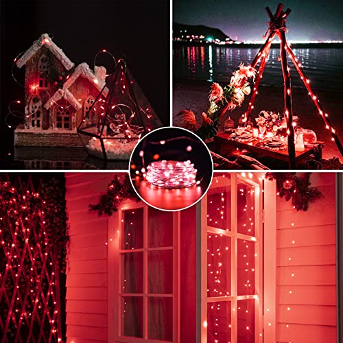 Brightown 12 Pack LED Fairy Lights, Waterproof, Red, 7 Feet, 20 LEDs, Battery Operated, Flexible Silver Wire, Safe, Energy Saving, Long-Lasting, Indoor and Outdoor Use