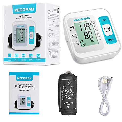 Blood Pressure Machines for Home Use, MEDGRAM Accurate Upper Arm Blood Pressure Monitor with Large...