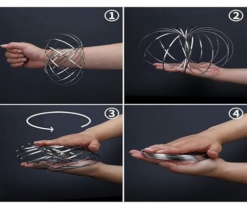 image for YOFOBU 9 Pack Flow Ring Arm Magic Spring Arm Flow Rings Sculpture Ring