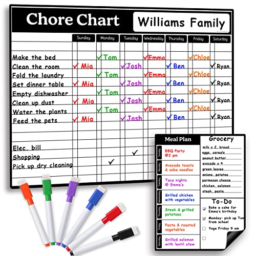 Magnetic Chore Chart (11.5x15") - Chore Chart For Kids Multiple K...