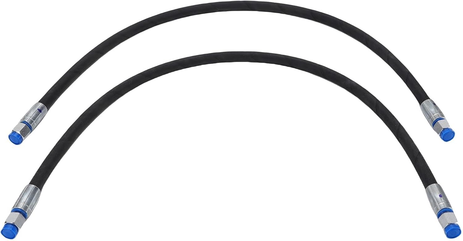 2pcs Excavator Diverter Valve Hose 1/4in Interface 60MPa 8702PSI Hydraulic Throttle Line Replacement for Mini Excavator Rubber 32in