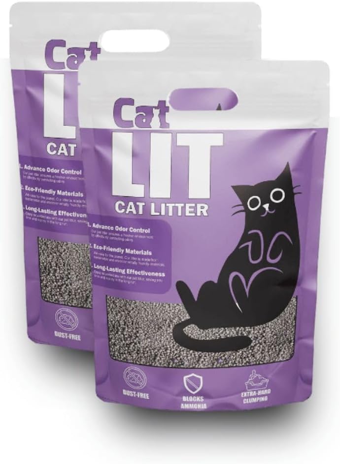 Nootie Odourless Cat Litter: Super Absorbent, Environment Friendly, 99% Dust Free, 100% Natural Bentonite Clay, Pure Comfort, Easy Scoop, Gentle on Paws, Tough on Odour (Pack of 2)-5KG (Unscented)