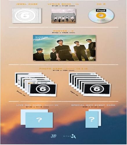 Day6 [Sunrise] 1St Album Cd+Photobook+Clear Cover+Lyrics+2P Photocards Sealed Kpop #TOP2