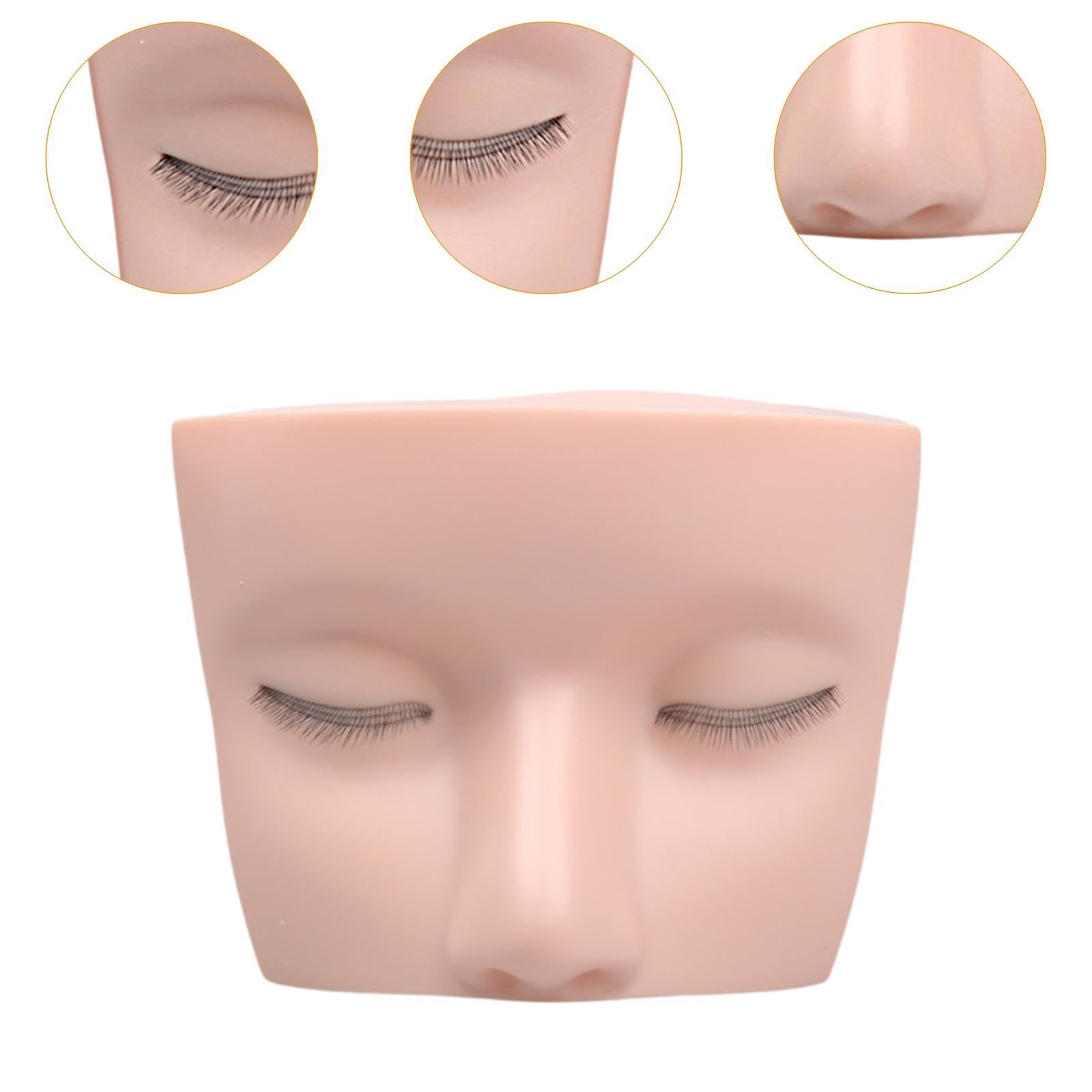 Wimpern Übungskopf, Kosmetikpuppe für Wimpernverlängerung, Trainingsgesicht für Stylisten, Weiße Haut