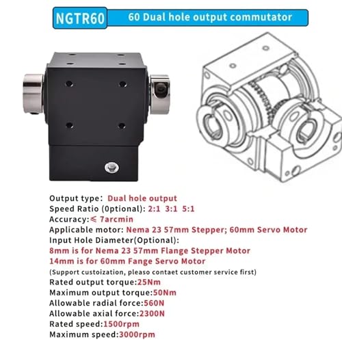 Moteur pas à pas Nema 23 commutateur de précision à angle droit 90° - 6