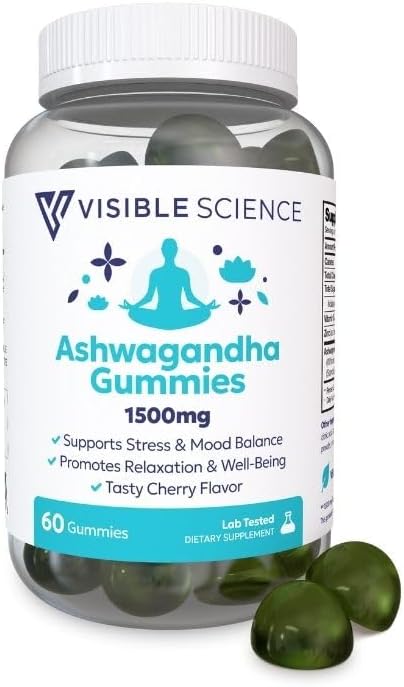 Ashwagandha Gummies, 1500mg, Cherry Flavor, 60 Count