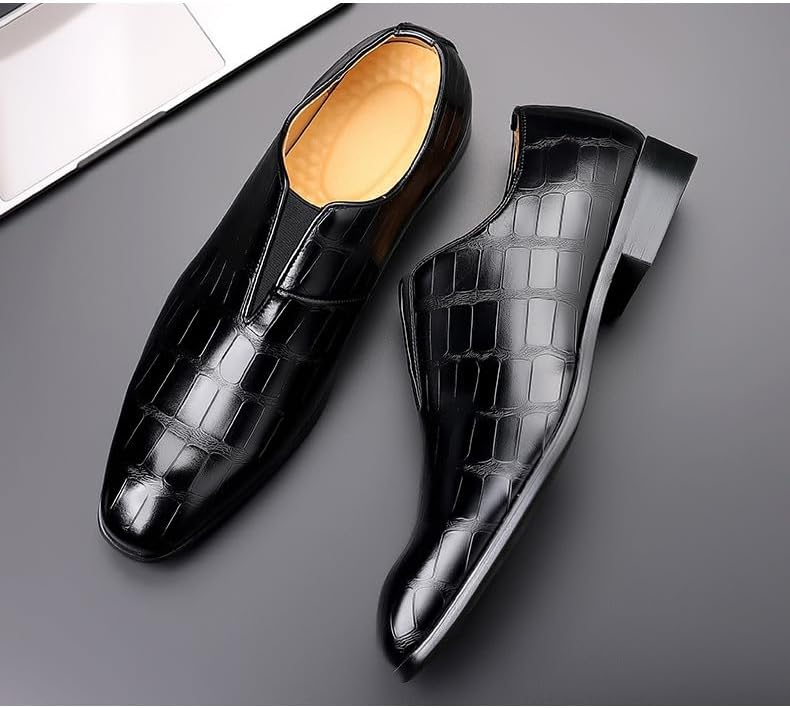 Scarpe Monk For Uomo Slip On Punta Quadrata Brunita Monk Strap Punta