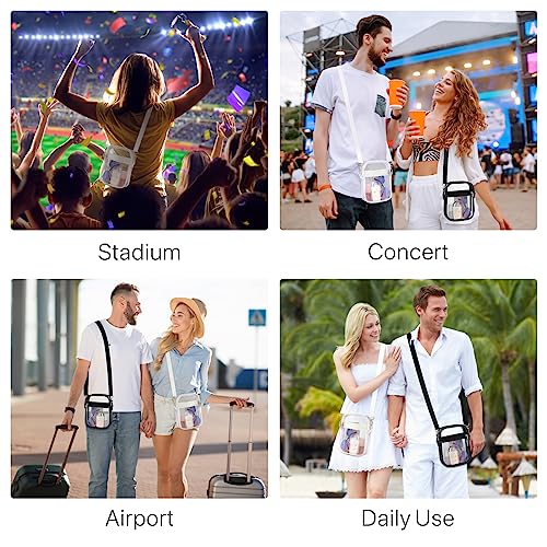 Image of PACKISM Clear Bag for Stadium Events - Clear Purses for Women Transparent Crossbody Messenger Bag for Concerts Game Day