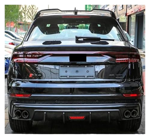 Spoiler labio de maletero y difusor Audi Q8 SQ8 de 2018 a 2024 en carbono 4