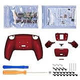 eXtremeRate ps5コントローラーBDM-010&BDM-020に対応用プログラムできる背面パドルプラスティック製ライズリマップキット、ps5コントローラーに対応用アップグレードボードと再設計されたバックケース＆背面ボタンアタッチメント‐ps5本体ではない【スカーレットレッド】