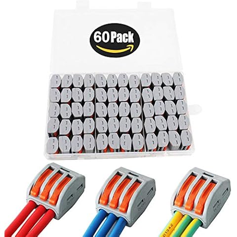 CESFONJER Conductor Terminal Block Assortment Conductors 60pcs Compact Wire Connectors 222-413. Cover