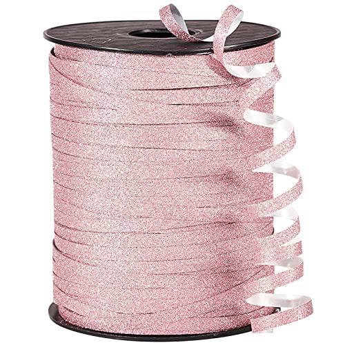 Image of PartyWoo Rose Gold Ribbon - 500 Yard Curling Ribbon for Crafts, Balloons, Gift Wrapping, Hair, Florist Flowers (1 Roll)