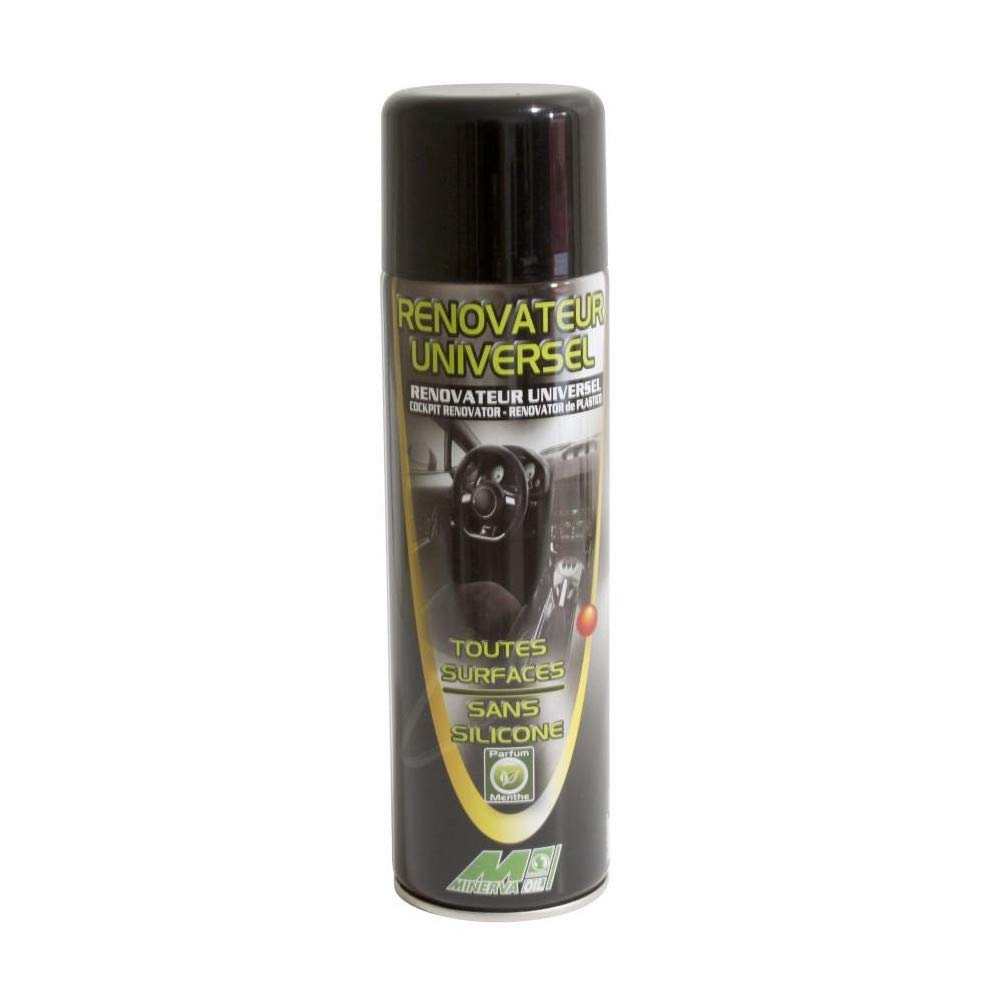 ?​RENOVATEUR DE SURFACES MINERVA aérosol 500 mL, Lustreur/​Rénovateur Minerve haute performance sans silicone, donne brillant de longue durée, Protège les surfaces traitées contre les taches