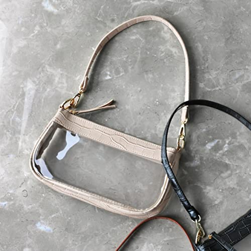 Image of Clear Shoulder Handbag PVC Classic 90s Purse Women Vegan Leather Crocodile Crossbody Bag