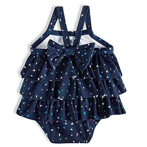 Maiô Babado Unibaleia, Tip Top, Bebê Menina, Marinho, 6-12 meses