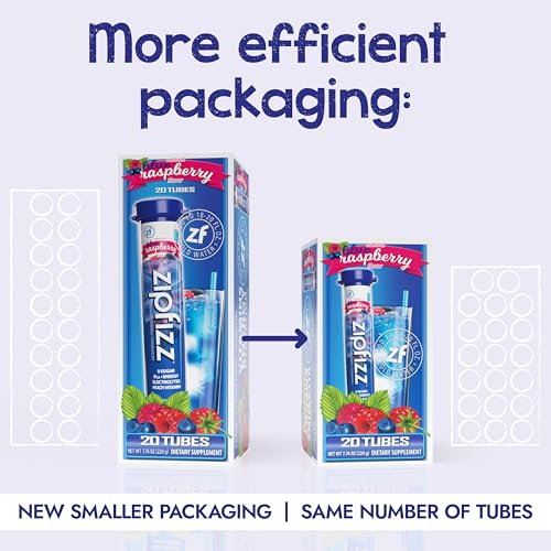 Image of Zipfizz Daily Energy Drink Powder, Blue Raspberry, 20 Pack | 3-in-1 Sustained Energy, Rapid Hydration, and Essential Vitamins | Sugar-Free | Electrolyte Powder | Contains Vitamin B-12 & Antioxidants