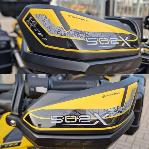 Autocollant Benelli TRK 502X 2021-2026 jaune Resin Bike de protection pour protège-mains moto 3D