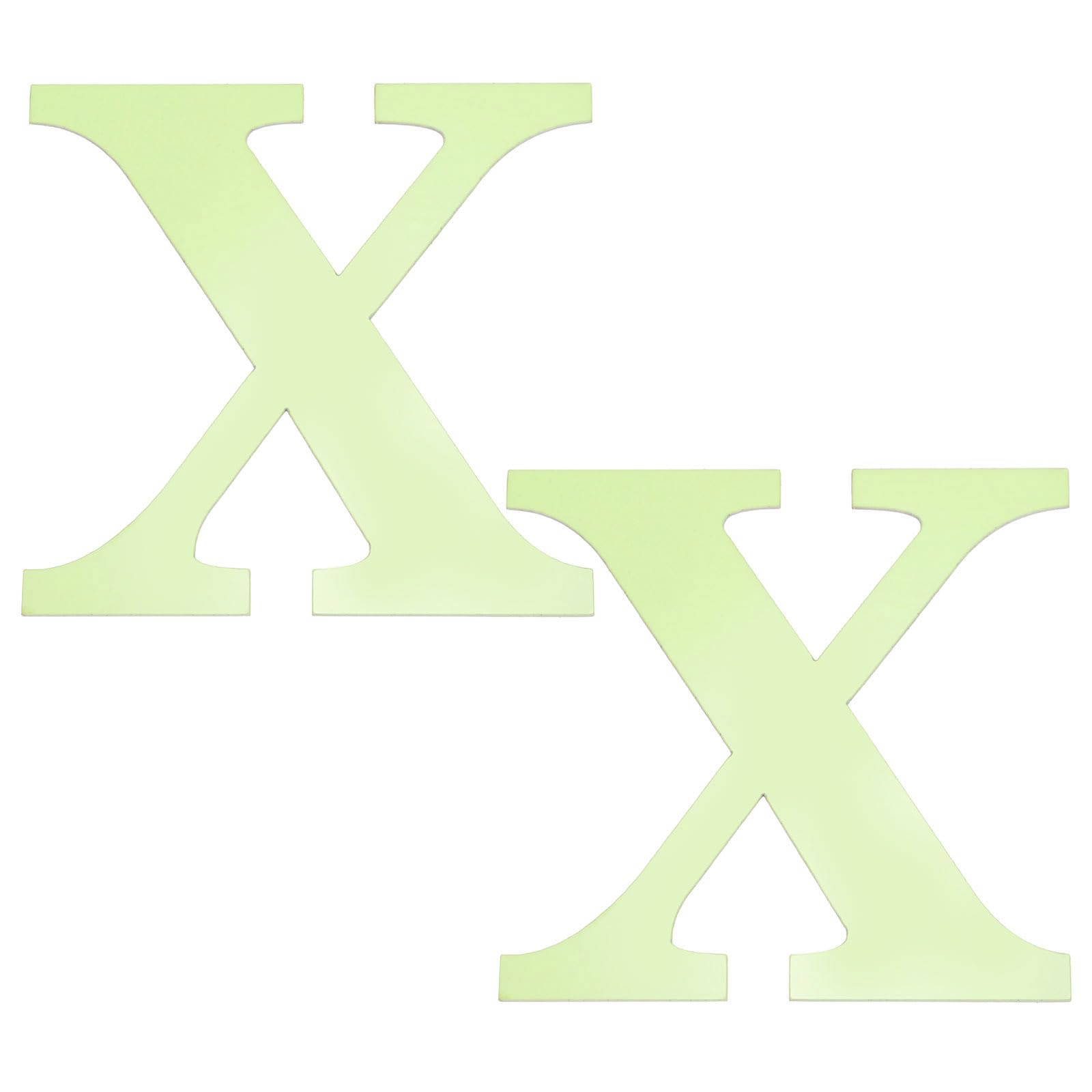 sourcing map 2Pcs 3D Alphabet Mirror Wall Stickers, 3.9" Letter X Self-Adhesive Glow in the Dark Sticker for DIY Party Wedding House Room Bedroom Wall Decoration, Fluorescent Green