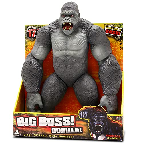 Lanard Primal Clash! Big Boss Gorilla! - Figura de acción de 17 pulgadas, megamonstruo gigante articulable, a partir de 3 años