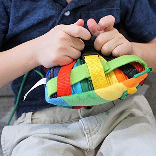 SENSORY4U Buckle Pillow Sensory Fine Motor Development Toy Activity Plushie - OT Therapy Tool Threading Counting Latches Zipper Skills - Image 7