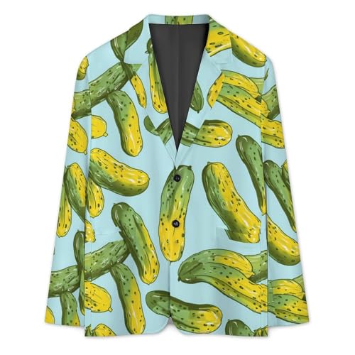Pickles Men's Classic Fit Suit Two Button Novelty Printed Casual Stylish Blazer3