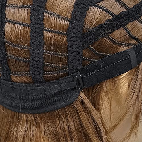 Image of LABEAUTE Mens Short Brown Cosplay Wigs With Bangs Male Unisex Fluffy Heat Resistant Wig Hair for Party and Halloween for Gift + Free Cap