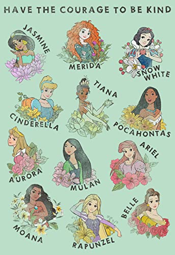 Disney Princess Handdrawn Textbook Girl's Heather Crew Tee2