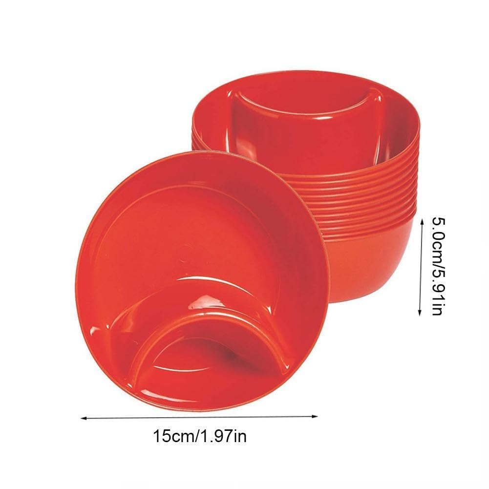 Bols empilables avec section à tremper, bols à frites et à tremper, bols à céréales divisés, bols à cracker, bols de service en plastique, collation polyvalente, yaourt divisé, flocons d'avoine,