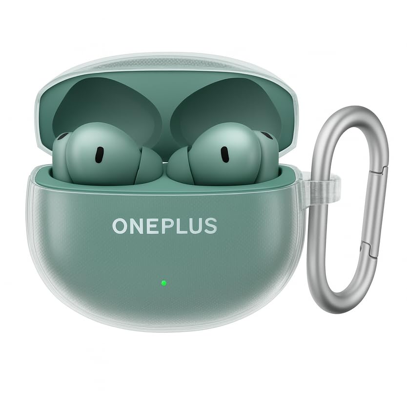 Image of Clear Case Cover for OnePlus Buds 4 with Heavy Duty Carabiner (Transparent)